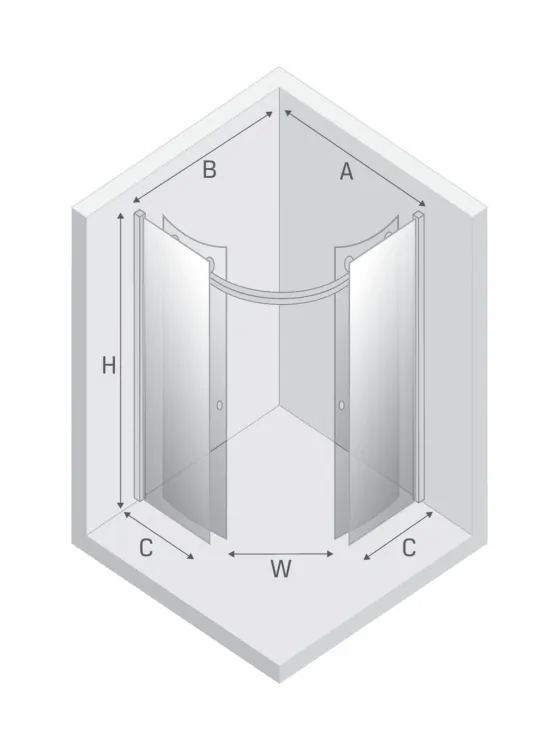 KABINA ULTIMA 2D PÓŁOKRĄGŁA U 90x90x190 CZYSTE 6mm ACTIVE SHIELD 2.0