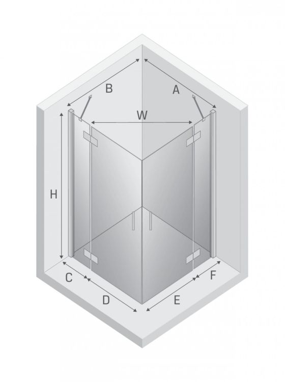 KABINA NEW RENOMA 2D PROSTOKĄTNA  100x90x195 CZYSTE 6mm ACTIVE SHIELD 2.0