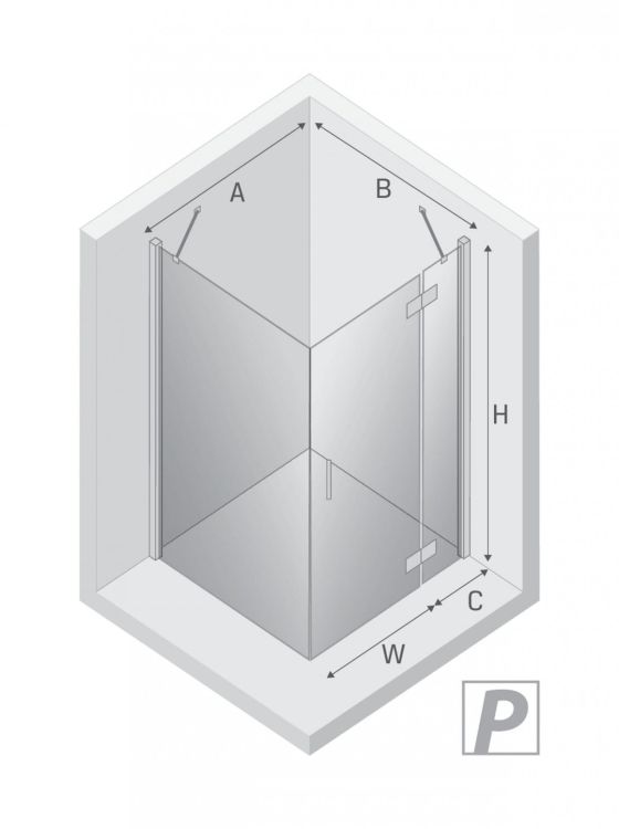 KABINA NEW RENOMA 1D KWADRATOWA P 80x80x195 CZYSTE 6mm ACTIVE SHIELD 2.0