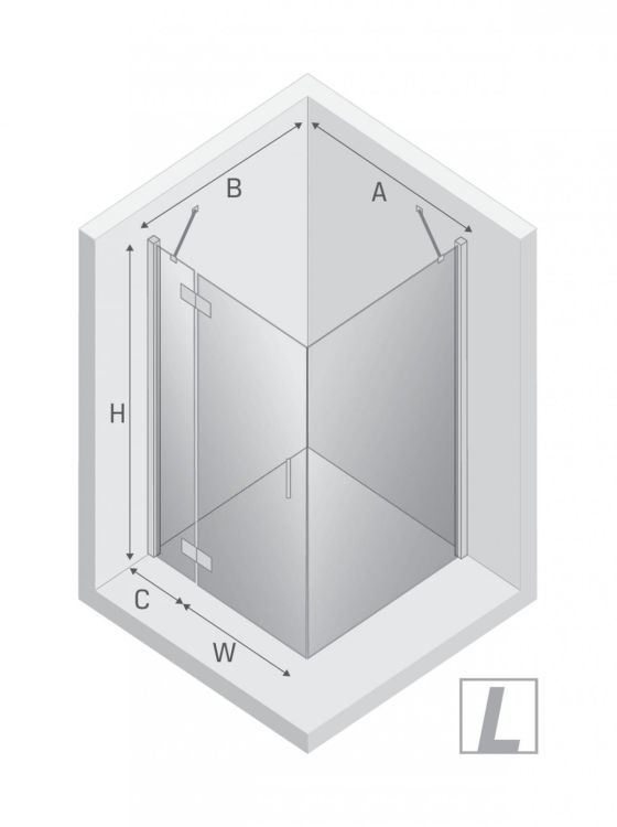 KABINA NEW RENOMA 1D PROSTOKĄTNA L 100x80x195 CZYSTE 6mm ACTIVE SHIELD 2.0