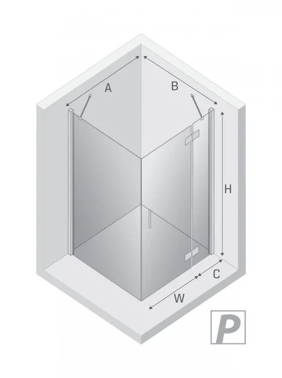 KABINA NEW RENOMA 1D PROSTOKĄTNA P 120x90x195 CZYSTE 6mm ACTIVE SHIELD 2.0