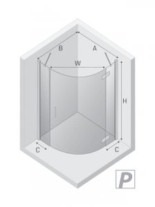NZ2 KABINA NEW MERANA 1D PÓŁOKRĄGŁA P 80x80x195 CZYSTE 6mm ACTIVE SHIELD 2.0