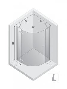 KABINA NEW MERANA 1D PÓŁOKRĄGŁA L 90x90x195 CZYSTE 6mm ACTIVE SHIELD 2.0