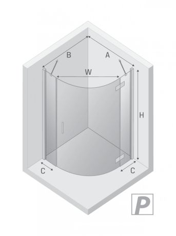 Przejdź do produktu KABINA NEW MERANA 1D PÓŁOKRĄGŁA P 90x90x195 CZYSTE 6mm ACTIVE SHIELD 2.0