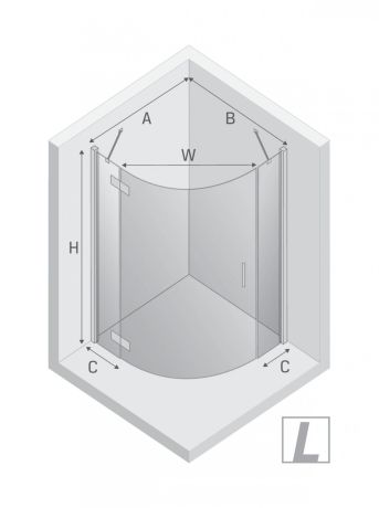 Przejdź do produktu NZ2 KABINA NEW MERANA 1D PÓŁOKRĄGŁA L 100x100x195 CZYSTE 6mm ACTIVE SHIELD 2.0