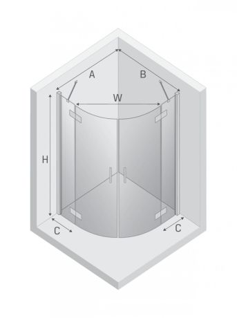 Przejdź do produktu KABINA NEW MERANA 2D PÓŁOKRĄGŁA  90x90x195 CZYSTE 6mm ACTIVE SHIELD 2.0