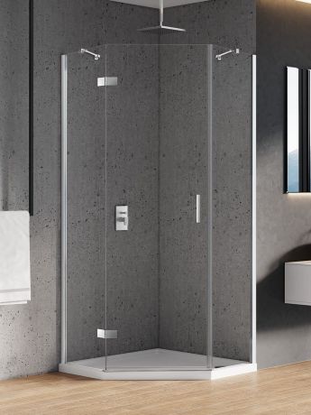Przejdź do produktu KABINA NEW AZURA 1D PIĘCIOKĄTNA L 90x90x195 CZYSTE 6mm ACTIVE SHIELD 2.0