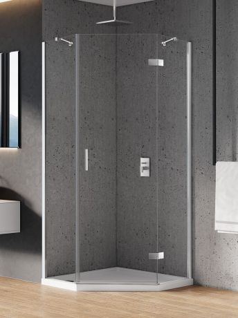 Przejdź do produktu KABINA NEW AZURA 1D PIĘCIOKĄTNA P 90x90x195 CZYSTE 6mm ACTIVE SHIELD 2.0