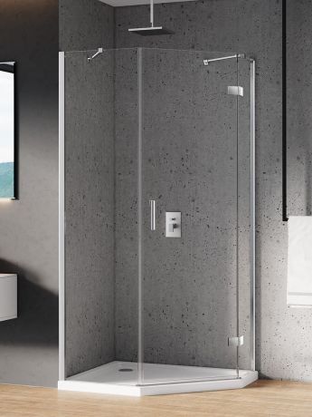 Przejdź do produktu KABINA NEW AZURA 1D PIĘCIOKĄTNA ASYMETRYCZNA L 100x80x195 CZYSTE 6mm ACTIVE SHIELD 2.0