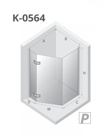 Przejdź do produktu KABINA NEW AZURA 1D PIĘCIOKĄTNA ASYMETRYCZNA P 100x80x195 CZYSTE 6mm ACTIVE SHIELD 2.0