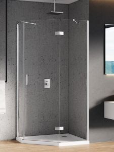 KABINA NEW AZURA 1D PIĘCIOKĄTNA ASYMETRYCZNA P 100x80x195 CZYSTE 6mm ACTIVE SHIELD 2.0