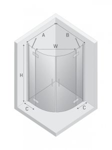 NZ2 KABINA NEW MERANA BLACK 2D PÓŁOKRĄGŁA  80x80x195 CZYSTE 6mm ACTIVE SHIELD 2.0