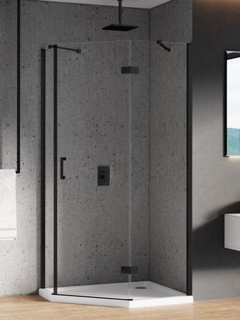 Przejdź do produktu KABINA NEW AZURA BLACK 1D ASYMETRYCZNA P 90x90x195 CZYSTE 6mm ACTIVE SHIELD 2.0