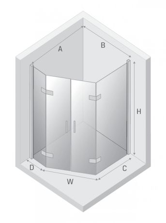 Przejdź do produktu KABINA NEW AZURA BLACK 2D ASYMETRYCZNA  100x80x195 CZYSTE 6mm ACTIVE SHIELD 2.0