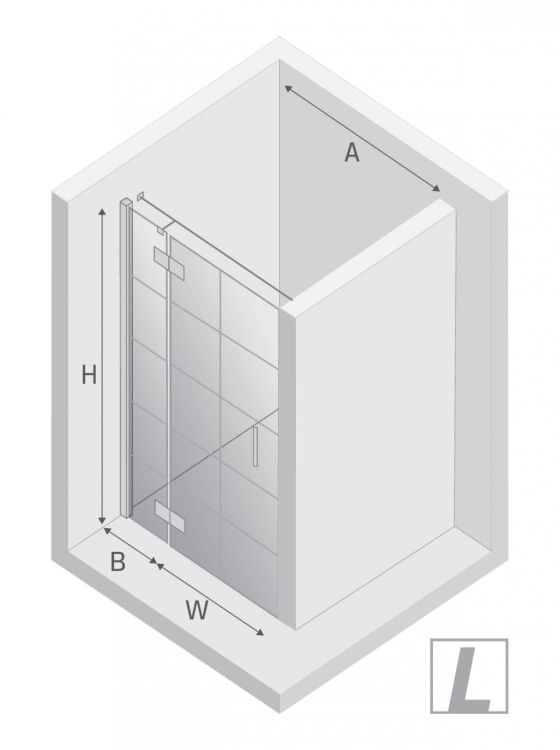 DRZWI WNĘKOWE NEW RENOMA BLACK 1D L 120x195 CZYSTE 6mm ACTIVE SHIELD 2.0 WZÓR KRATKA WSP. RÓWNOLEGŁY