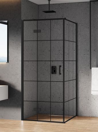 Przejdź do produktu KABINA NEW RENOMA BLACK 1D PROSTOKĄTNA L 100x80x195 CZYSTE 6mm ACTIVE SHIELD 2.0 WZÓR KRATKA WSP. RÓWNOLEGŁY