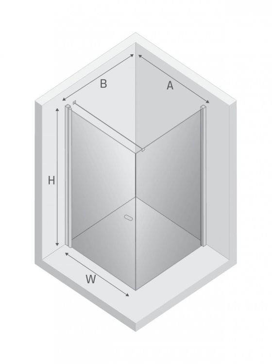 KABINA NEW SOLEO 1D PROSTOKĄTNA U 100x90x195 CZYSTE 6mm ACTIVE SHIELD 2.0  WSP. RÓWNOLEGŁY