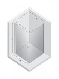 KABINA NEW SOLEO 1D PROSTOKĄTNA U 100x110x195 CZYSTE 6mm ACTIVE SHIELD 2.0  WSP. RÓWNOLEGŁY