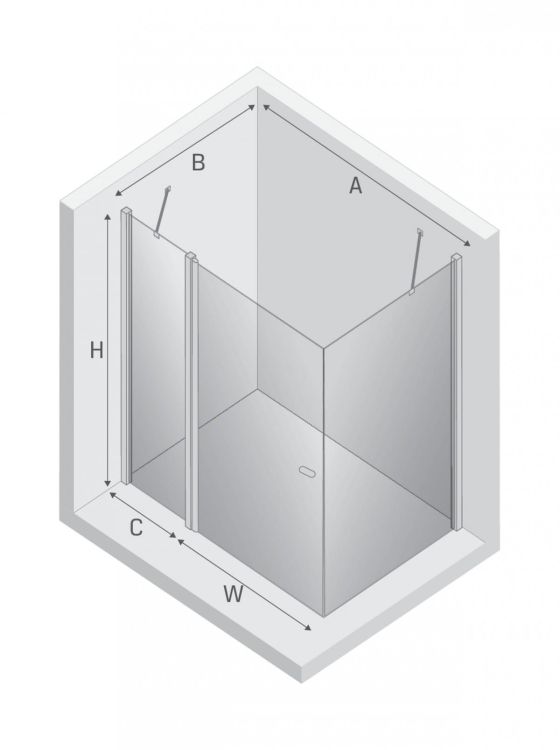 KABINA NEW SOLEO 1D PROSTOKĄTNA U 100x120x195 CZYSTE 6mm ACTIVE SHIELD 2.0