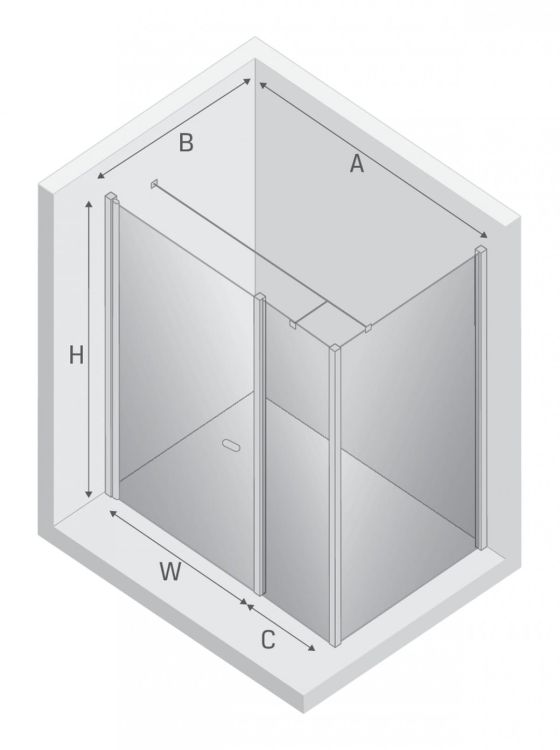 KABINA NEW SOLEO 1D PROSTOKĄTNA U 110x70x195 CZYSTE 6mm ACTIVE SHIELD 2.0