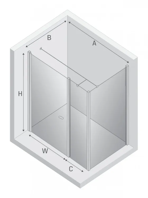 KABINA NEW SOLEO 1D PROSTOKĄTNA U 120x90x195 CZYSTE 6mm ACTIVE SHIELD 2.0
