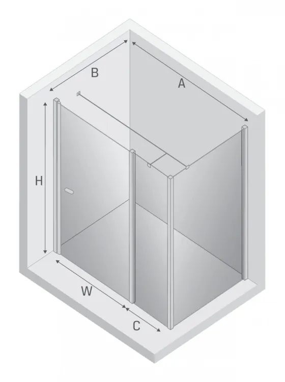 NZ4 KABINA NEW SOLEO 1D PROSTOKĄTNA U 90x80x195 CZYSTE 6mm ACTIVE SHIELD 2.0