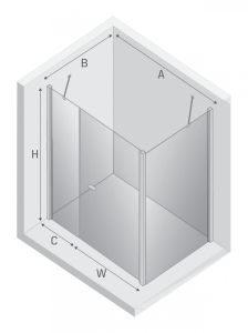 NZ4 KABINA NEW SOLEO 1D PROSTOKĄTNA U 90x70x195 CZYSTE 6mm ACTIVE SHIELD 2.0