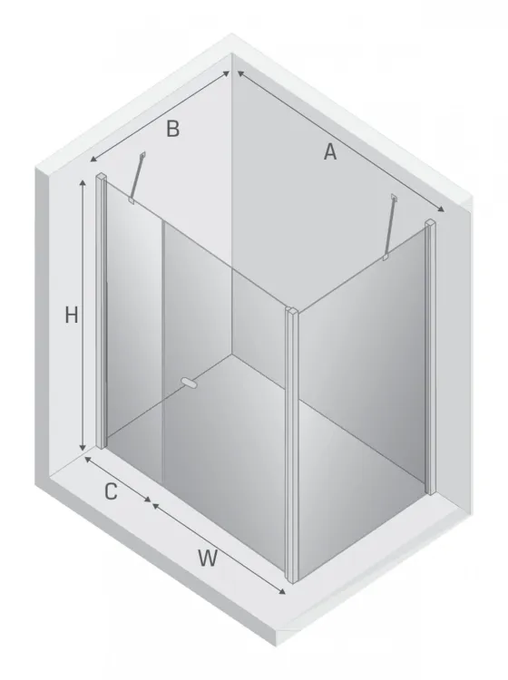 NZ4 KABINA NEW SOLEO 1D PROSTOKĄTNA U 90x120x195 CZYSTE 6mm ACTIVE SHIELD 2.0