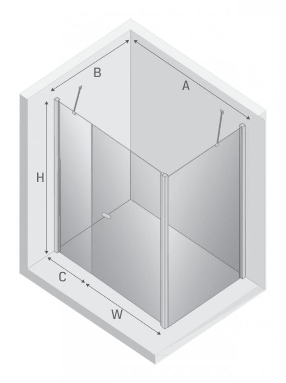 NZ4 KABINA NEW SOLEO 1D PROSTOKĄTNA U 110x120x195 CZYSTE 6mm ACTIVE SHIELD 2.0