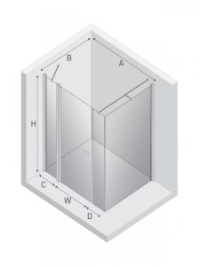 NZ4 KABINA NEW SOLEO 1D PROSTOKĄTNA U 110x120x195 CZYSTE 6mm ACTIVE SHIELD 2.0