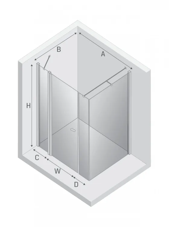 NZ4 KABINA NEW SOLEO 1D PROSTOKĄTNA U 110x120x195 CZYSTE 6mm ACTIVE SHIELD 2.0