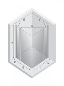 KABINA NEW SOLEO 2D PROSTOKĄTNA U 100x110x195 CZYSTE 6mm ACTIVE SHIELD 2.0