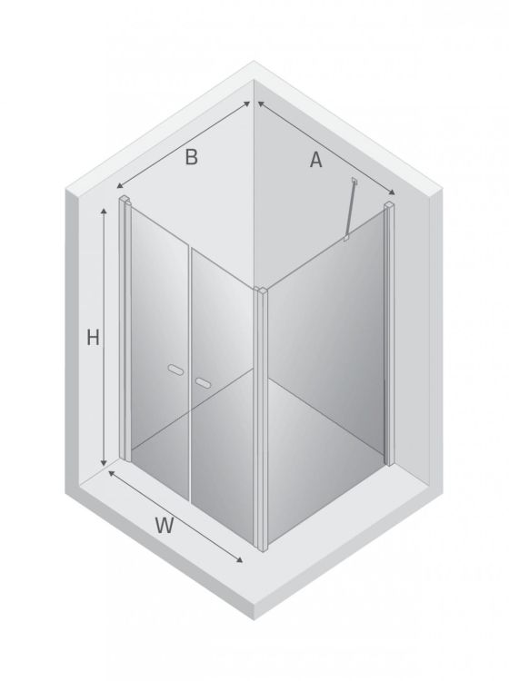 KABINA NEW SOLEO 2D PROSTOKĄTNA U 80x100x195 CZYSTE 6mm ACTIVE SHIELD 2.0