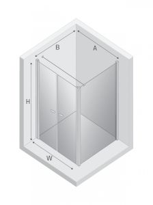 KABINA NEW SOLEO 2D PROSTOKĄTNA U 80x100x195 CZYSTE 6mm ACTIVE SHIELD 2.0  WSP. RÓWNOLEGŁY