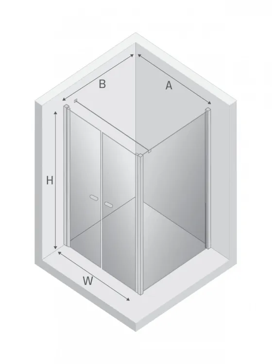 KABINA NEW SOLEO 2D PROSTOKĄTNA U 80x100x195 CZYSTE 6mm ACTIVE SHIELD 2.0  WSP. RÓWNOLEGŁY