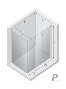NZ4 KABINA NEW SOLEO 1D PROSTOKĄTNA P 100x80x195 CZYSTE 6mm ACTIVE SHIELD 2.0