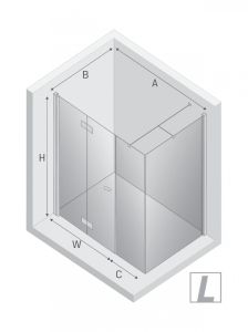 NZ4 KABINA NEW SOLEO 1D PROSTOKĄTNA L 100x90x195 CZYSTE 6mm ACTIVE SHIELD 2.0