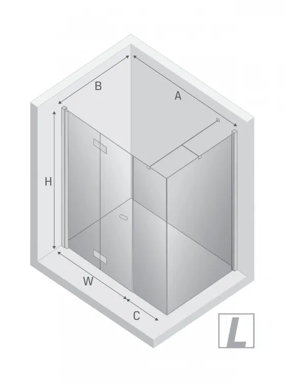 NZ4 KABINA NEW SOLEO 1D PROSTOKĄTNA L 100x120x195 CZYSTE 6mm ACTIVE SHIELD 2.0