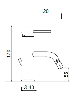 Bateria bidetowa z korkiem klik-klak Giulini Futuro 6535A czarny mat rys.tech.