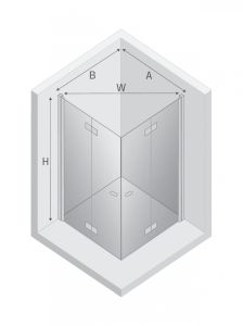 KABINA NEW SOLEO 2D PROSTOKĄTNA  80x90x195 CZYSTE 6mm ACTIVE SHIELD 2.0