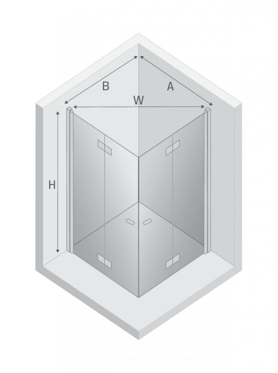 KABINA NEW SOLEO 2D PROSTOKĄTNA  100x80x195 CZYSTE 6mm ACTIVE SHIELD 2.0