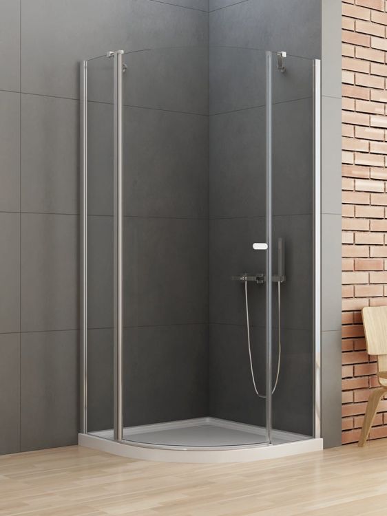 NZ2 KABINA NEW SOLEO 1D PÓŁOKRĄGŁA U 80x80x195 CZYSTE 6mm ACTIVE SHIELD 2.0