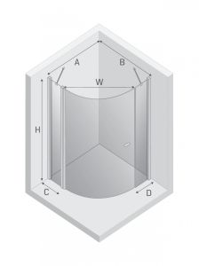 NZ2 KABINA NEW SOLEO 1D PÓŁOKRĄGŁA U 80x80x195 CZYSTE 6mm ACTIVE SHIELD 2.0