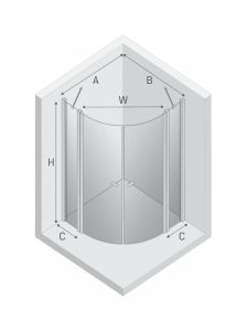KABINA NEW SOLEO 2D PÓŁOKRĄGŁA  90x90x195 CZYSTE 6mm ACTIVE SHIELD 2.0