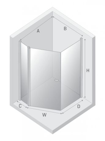Przejdź do produktu KABINA NEW SOLEO 1D ASYMETRYCZNA U 100x80x195 CZYSTE 6mm ACTIVE SHIELD 2.0