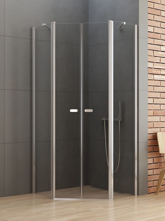 KABINA NEW SOLEO 2D PIĘCIOKĄTNA  90x90x195 CZYSTE 6mm ACTIVE SHIELD 2.0