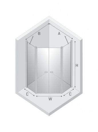 Przejdź do produktu KABINA NEW SOLEO 2D PIĘCIOKĄTNA  90x90x195 CZYSTE 6mm ACTIVE SHIELD 2.0