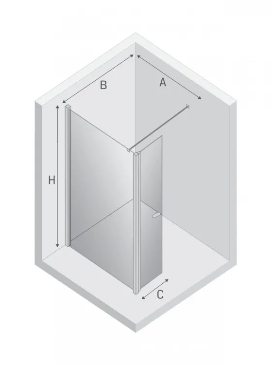 NZ4 KABINA NEW SOLEO WALK-IN  60x195 CZYSTE 6mm ACTIVE SHIELD 2.0