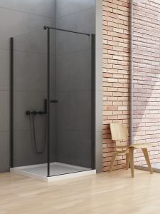 KABINA NEW SOLEO BLACK 1D PROSTOKĄTNA U 80x100x195 CZYSTE 6mm ACTIVE SHIELD 2.0  WSP. RÓWNOLEGŁY