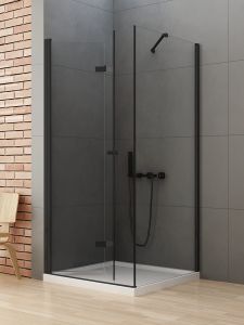 KABINA NEW SOLEO BLACK 1D PROSTOKĄTNA L 80x100x195 CZYSTE 6mm ACTIVE SHIELD 2.0